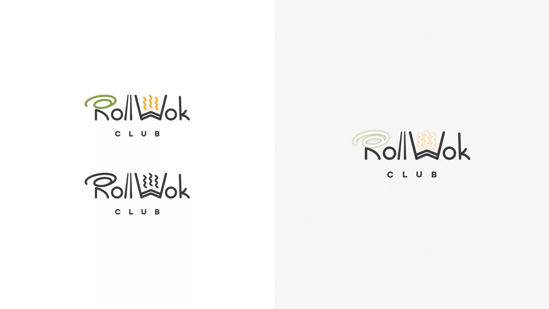 Разработка логотипа и фирменного стиля суши-бара «Roll Wok Club» в Волосово