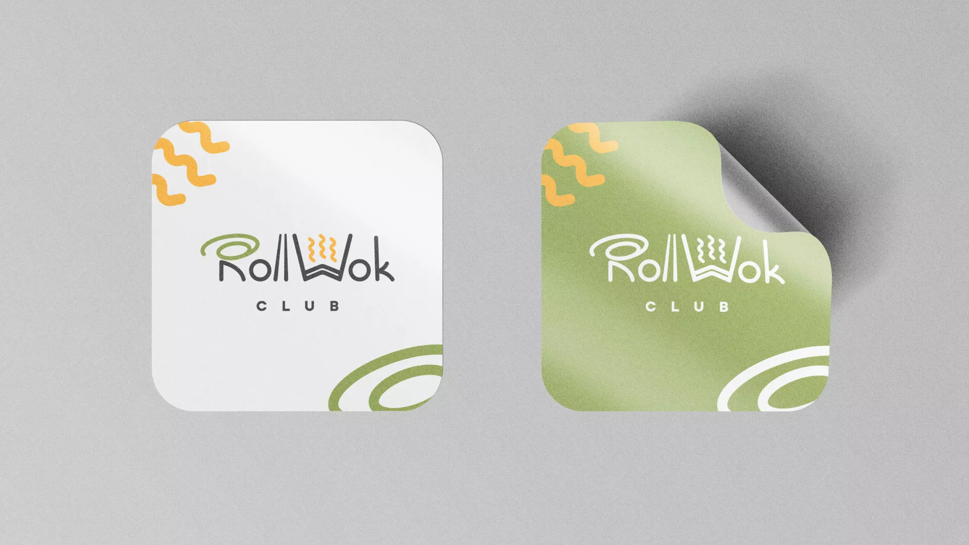 Разработка логотипа и фирменного стиля суши-бара «Roll Wok Club» в Волосово